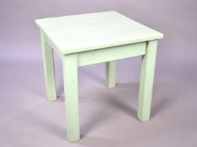 A Green Painted Childs Square Topped Table, 40cms