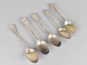 Five Various Georgian Silver Teaspoons, 104g
