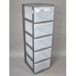 A Modern Five Drawer Storage Unit, 30cms Wide