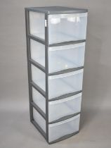 A Modern Five Drawer Storage Unit, 30cms Wide