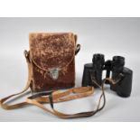 A Pair of Vintage Leather Cased Carl Zeiss Jena Jenoptem 8x30 Binoculars