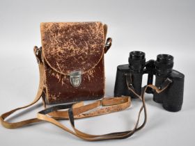A Pair of Vintage Leather Cased Carl Zeiss Jena Jenoptem 8x30 Binoculars