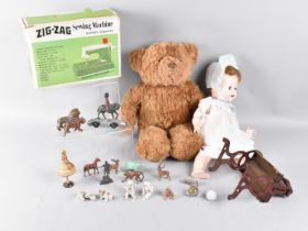 A Small Collection of Vintage Toys, Doll, Teddy Bear Etc