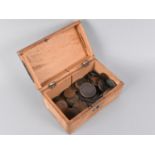 A Small Wooden Box Containing British Copper Coins