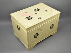 A Mid 20th Century Cream Painted Lift Top Storage Box, 64cms Wide