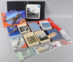 A Collection of Various Observer Aircraft and Ship Books, Spitfire Kit, Wristwatches, Aircraft