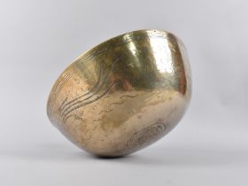 A Chinese Brass Singing Bowl, 25.5cms Diameter