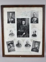 A Framed Transvaal War 1899 Print Depicting British Leaders, 56x68cms