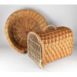 A Wicker Pet Basket and a Wicker Pet Carrier Basket