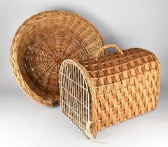 A Wicker Pet Basket and a Wicker Pet Carrier Basket