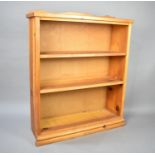 A Modern Galleried Pine Three Shelf Open Bookcase, 89cms Wide