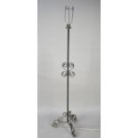 A Wrought Iron Tripod Standard Lamp Base