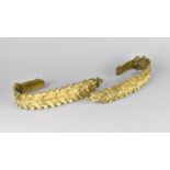 A Pair of Gilt Metal Tie Backs in the Form of Oak Leaves and Acorns, 25cms Long