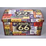 A Reproduction American Style Storage Box with Printed Number Plate Decoration, 75cms Wide