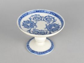 A 19th Century Blue and White Transfer Printed Wedgwood Pedestal Sweetmeat Dish, Impressed Marks