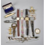 A Collection of Various Vintage items to include Wristwatches, Bottle Openers, Penknives,