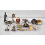 A Collection of Various Novelty Charms and Sundries to include Miniature Compass with Screw Base