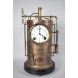 An Impressive Reproduction Industrial Style Clock in the From of a Large Cylindrical Steam Engine,