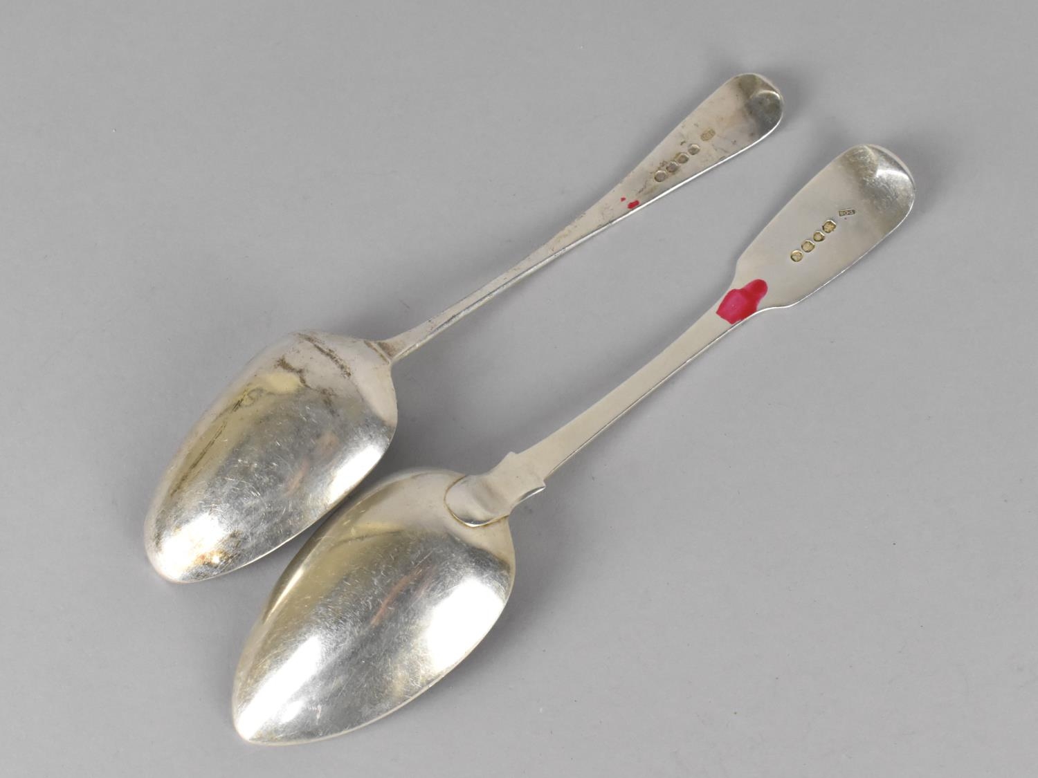 Two Georgian Silver Serving Spoons, both with London Hallmark, 127g - Image 2 of 2