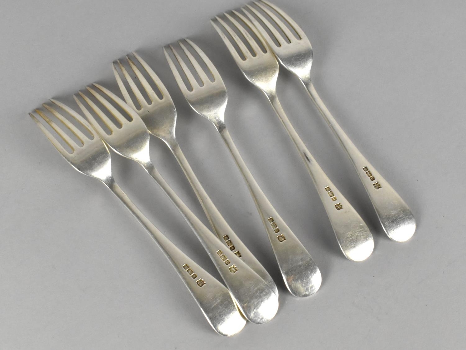 A Set of Six Silver Forks by James Deakin & Sons (John & William F Deakin), Sheffield Hallmark, 299g - Image 2 of 2