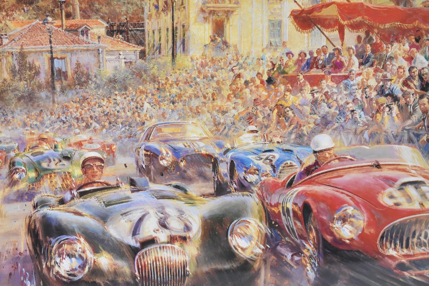 A Large Framed Limited Edition Print Alfredo De La Maria Print, "Monaco Grand Prix 1952", no.134/850 - Image 2 of 2