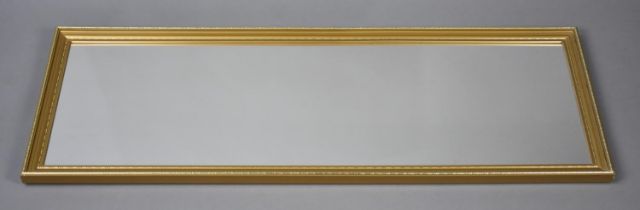 A Modern Gilt Framed Dressing Mirror, 96x36cms Overall