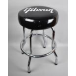 A Chromed Based Circular Topped Gibson Stool, 37cms Diameter