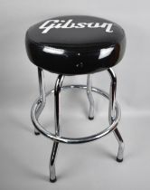 A Chromed Based Circular Topped Gibson Stool, 37cms Diameter