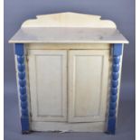 A Late 19th Century Painted Cabinet with Bobbin Pilasters and Panelled Doors, 94cms Wide