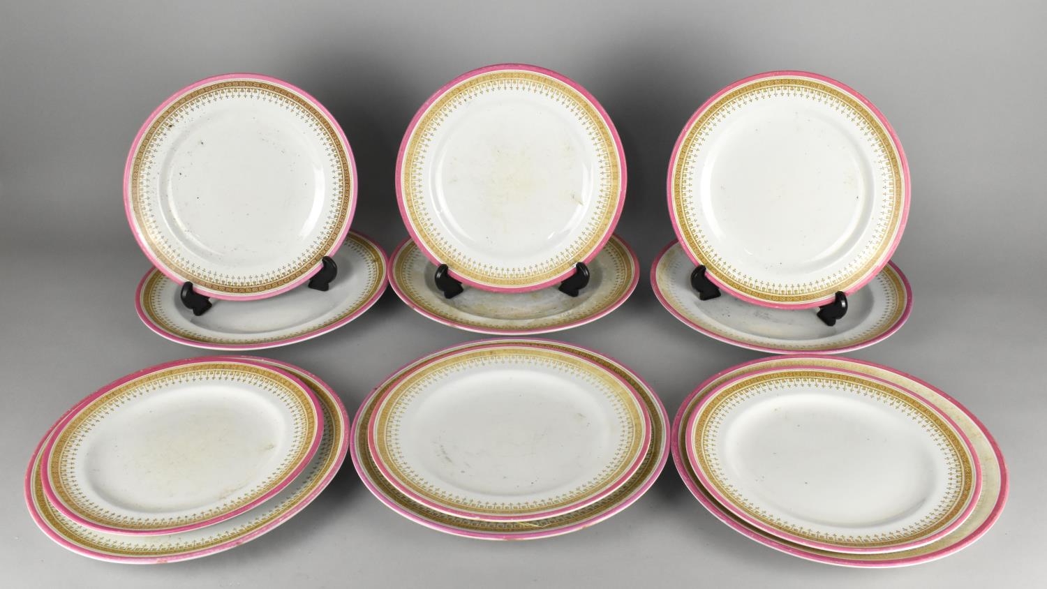 A Set of Six Late 19th,Early 20th Century Small and Six Large Royal Worcester Plates Decorated