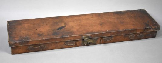 A Vintage Leather Shotgun Case with Fitted Interior, 78.5cms Long