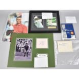 A Collection of Various Golfing Autographs to include Tiger Woods, Tony Jacklin, Henry Cotton 1948