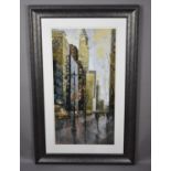 A Large Framed American Print 'Rainy Day, Manhattan' 43x86cms