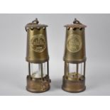 A Pair of Brass Miners Safety Lamps by The Protector Lamp and Lighting Company Type VI