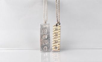 Two Silver Ingots on Chains, 60.2gms