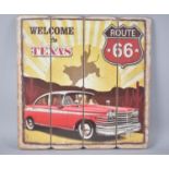 A Reproduction Wall Hanging Welcome to Texas Sign, 40cms Square