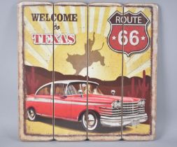 A Reproduction Wall Hanging Welcome to Texas Sign, 40cms Square