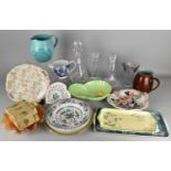A Collection of Various Ceramics and Glassware to Comprise a 19th Century English China Footed