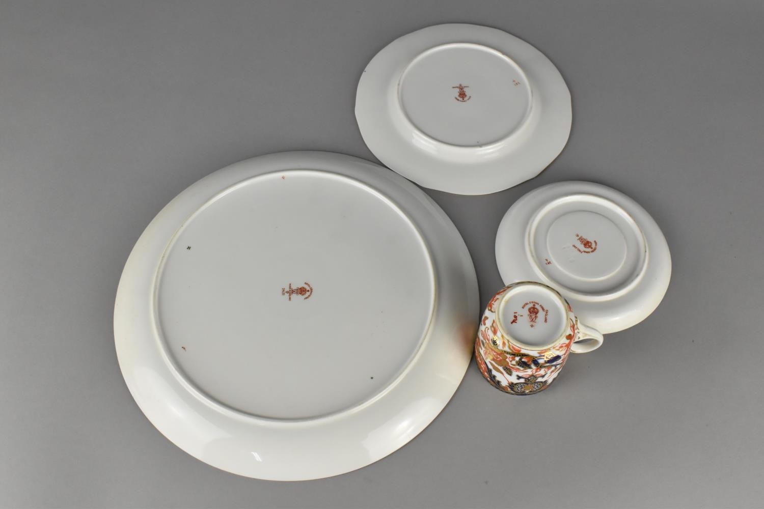 A Royal Crown Derby Kings Pattern (383) Coffee Trio Comprising Coffee Can, Saucer and Side Plate - Image 2 of 2