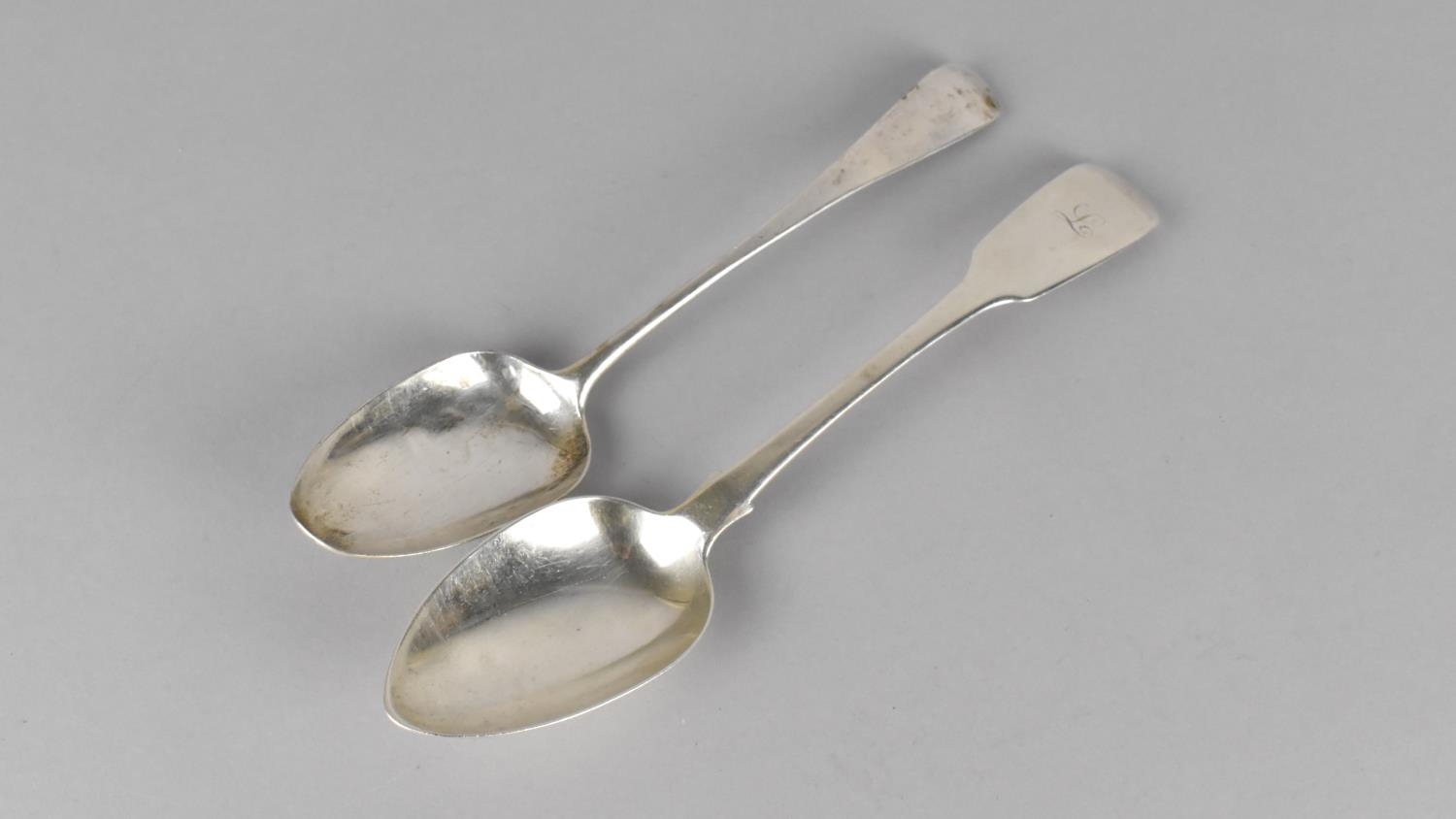 Two Georgian Silver Serving Spoons, both with London Hallmark, 127g