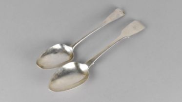 Two Georgian Silver Serving Spoons, both with London Hallmark, 127g