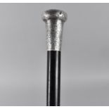 An Edwardian Silver Topped Ebony Walking Cane by Johnathan Howell, Hallmarked Birmingham 1921, 90cms