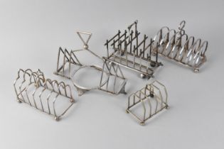 A Collection of Five Early 20th Century Silver Plated Toast Racks