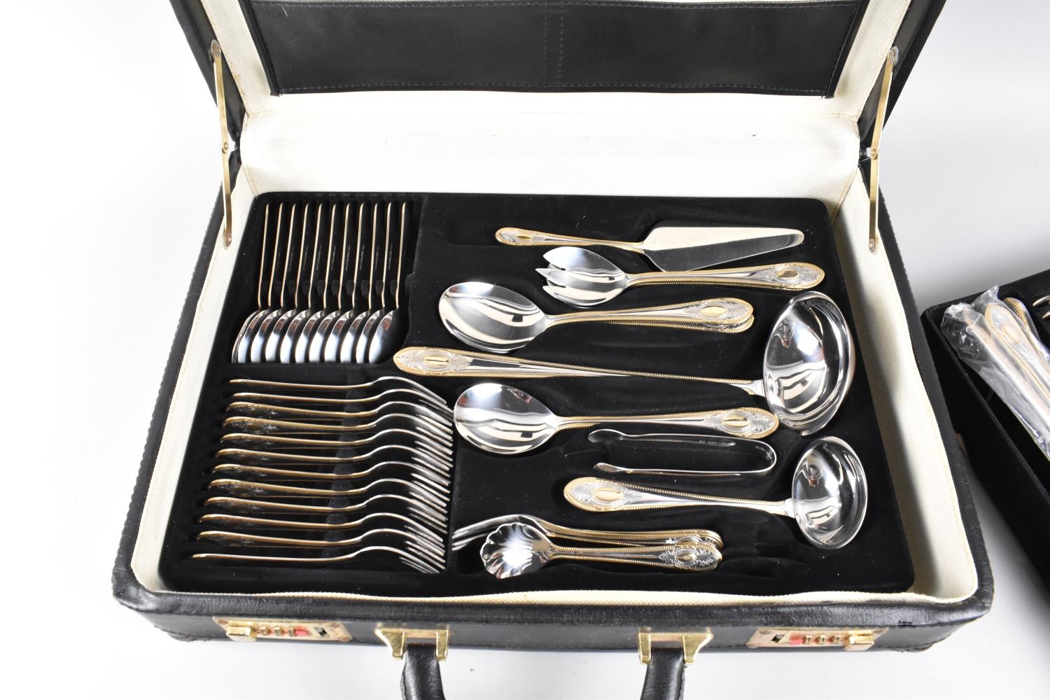 A Mid 20th Century Continental Canteen of Stainless Steel Cutlery in Combination Lock Carrying Case - Image 3 of 4