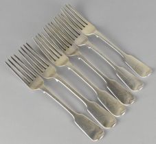 A Set of Six Victorian Silver Forks, London Hallmark by GA, 446g