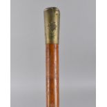 A Vintage Military Pacing Stick for The Worcestershire Regiment, 91cms Long