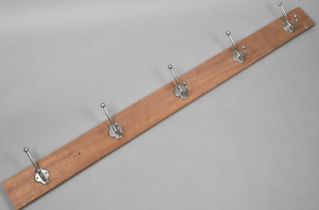 A Modern Wall Hanging Coat Rack with Five Hooks, 125cms Long