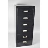 A Modern Six Drawer Metal Chest by United Office, 28cms Wide and 67cms High