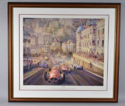 A Large Framed Limited Edition Print Alfredo De La Maria Print, "Monaco Magic", no.395/850,