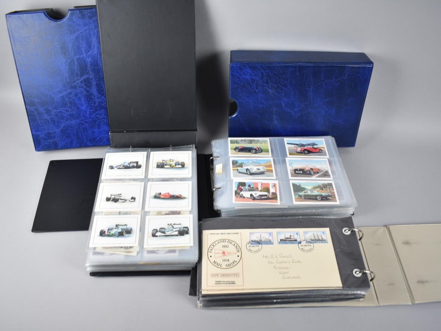 Three Ring Binders Containing First Day Covers, Lyons Tea Cards, Various Sets of Cigarette Cards and